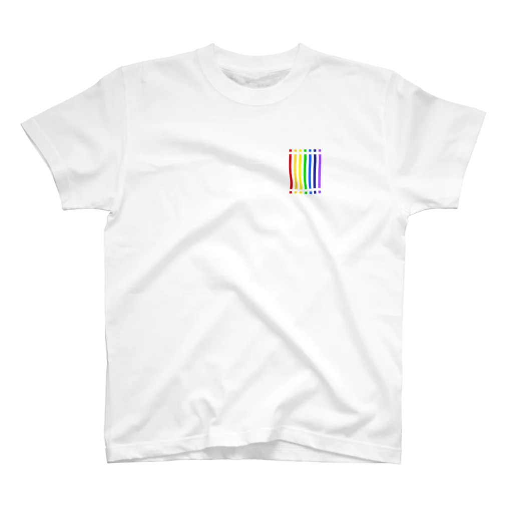 cooLunaの控えめcolor bar - rainbow - スタンダードTシャツ