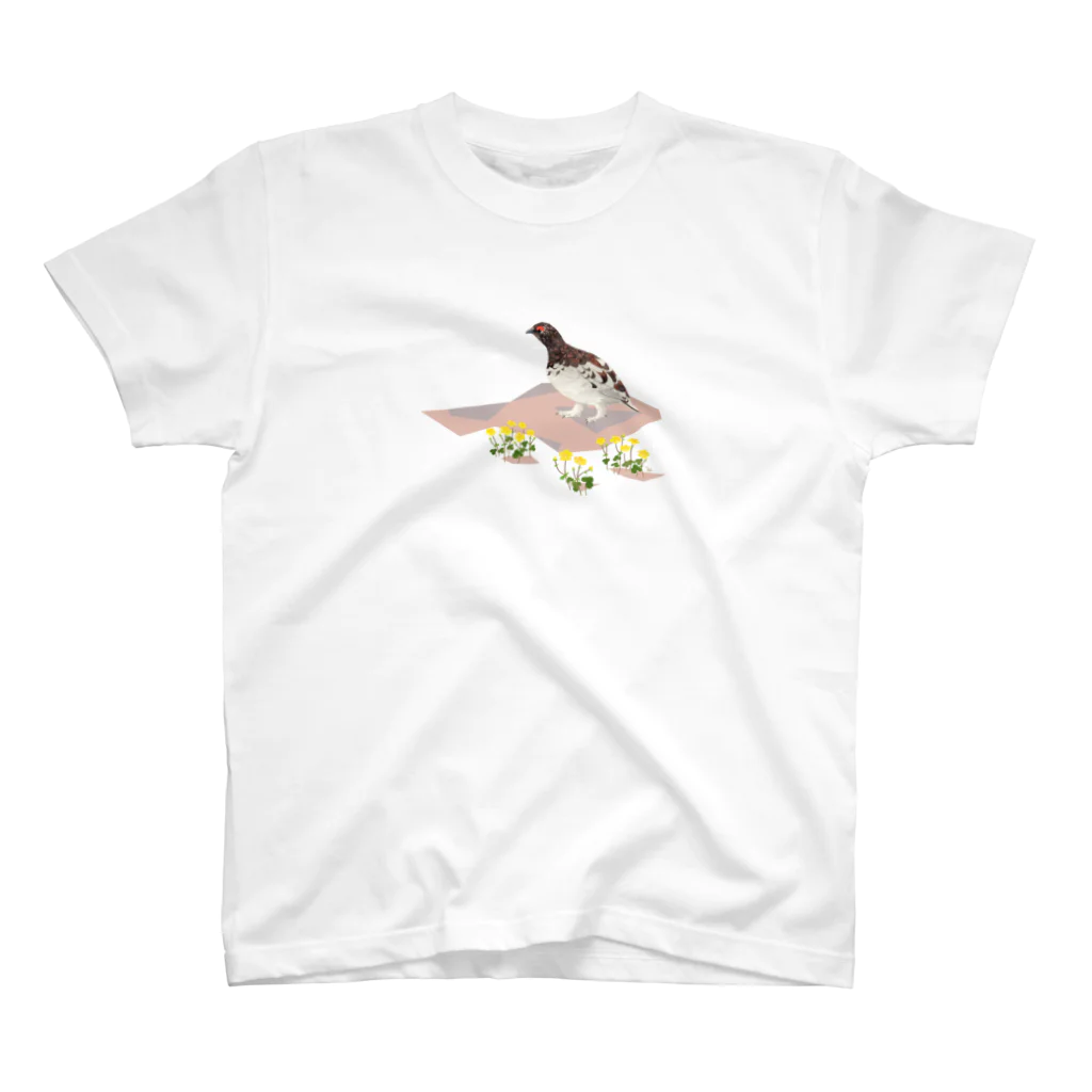 piro piro piccoloのライチョウ♂とミヤマキンバイ Regular Fit T-Shirt