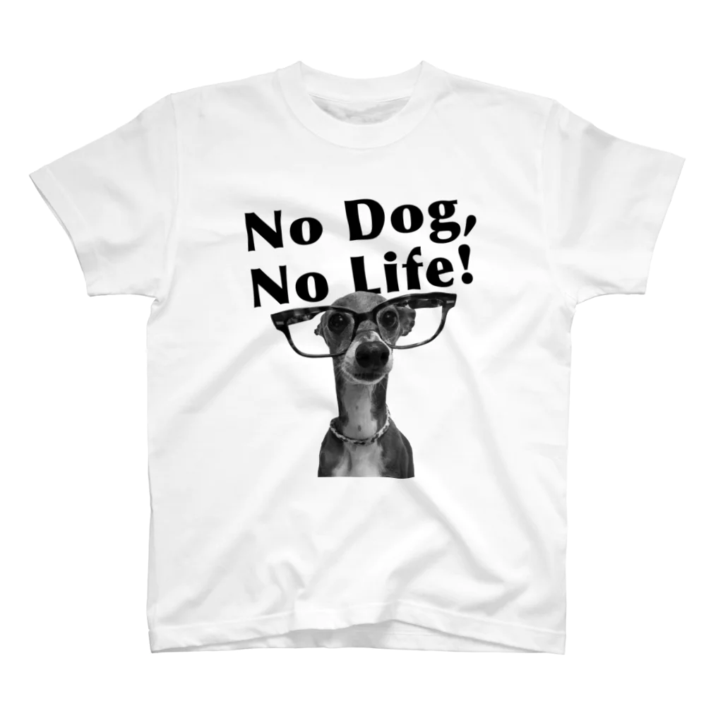 イロハのNo dog,No life! 黒 Regular Fit T-Shirt