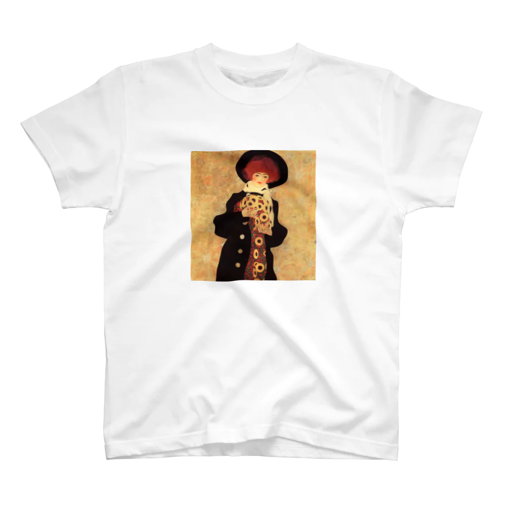 Art Baseのエゴン・シーレ / 1909 / Woman with Black Hat / Egon Schiele Regular Fit T-Shirt