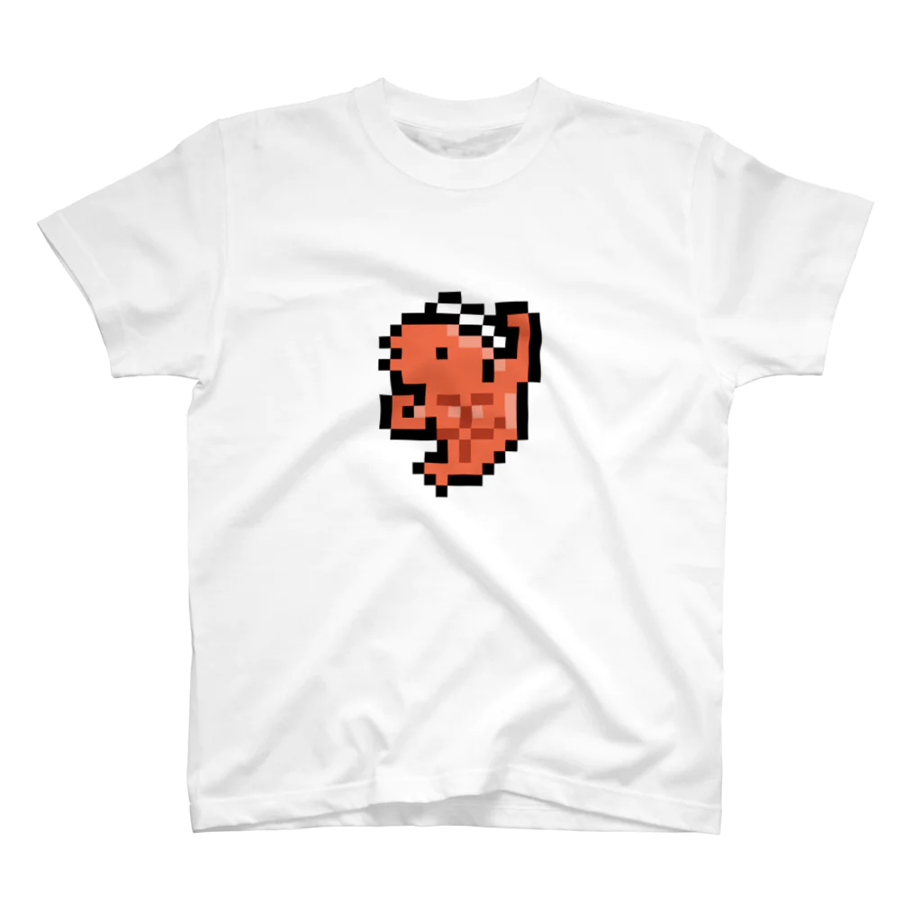 995(ｷｭｳｷｭｳｺﾞ)のドット絵むきむきえび スタンダードTシャツ