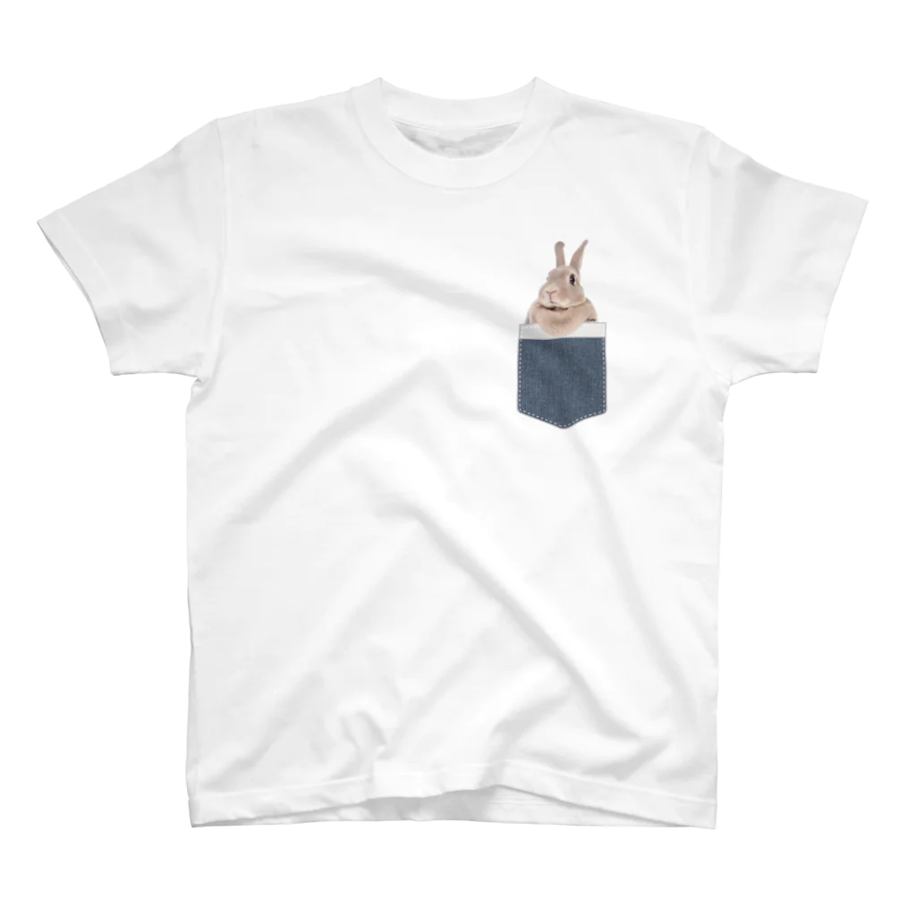 Time is BunnyのうさぎTシャツ うさポケinうづら スタンダードTシャツ