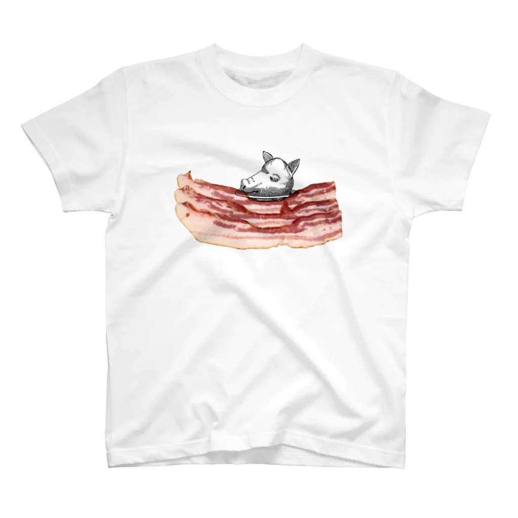 tottoの肉食／ベーコン×豚頭さん スタンダードTシャツ