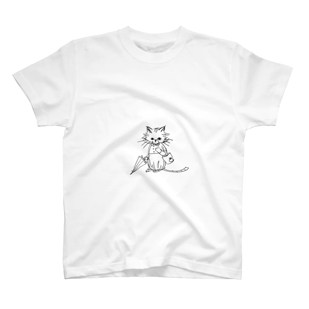 くまころんの世界のりんごのアップリケ スタンダードTシャツ