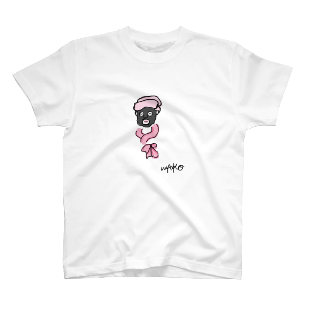 MAKO CREATION STOREのfacial mask pink Regular Fit T-Shirt