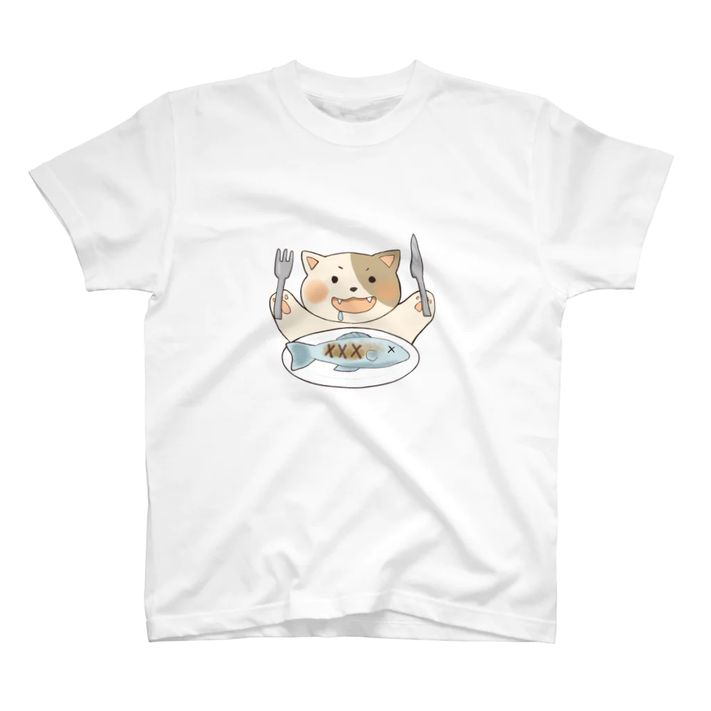 もりながまこの食いしん坊なねこちゃん スタンダードTシャツ