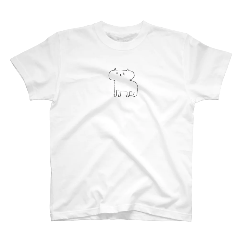 りゅうのすけの楕円形の顔のネコ(シロ) スタンダードTシャツ