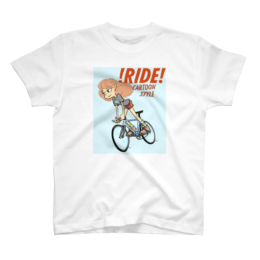 nidan-illustrationの!RIDE! (CARTOON STYLE) スタンダードTシャツ