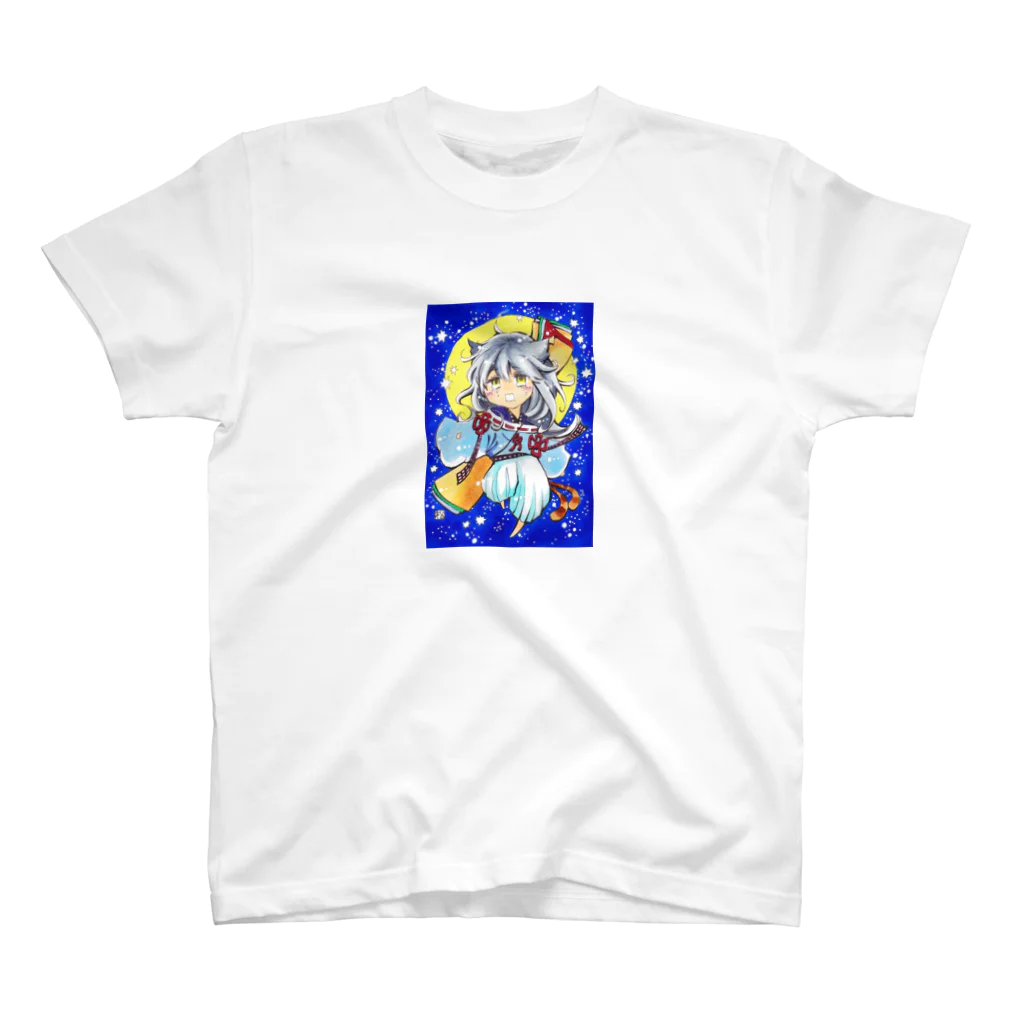 松(絵描き)のてがみ猫泣き顔 スタンダードTシャツ