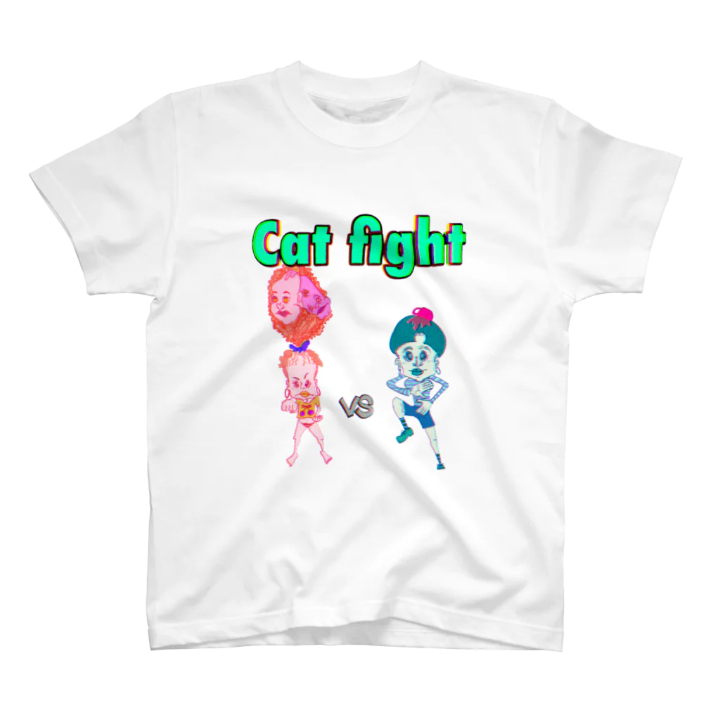 momos-artのCat fight スタンダードTシャツ