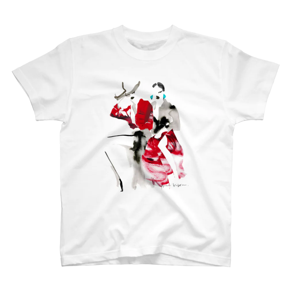 AYUMI KUBOTAのNice girls(red) Regular Fit T-Shirt