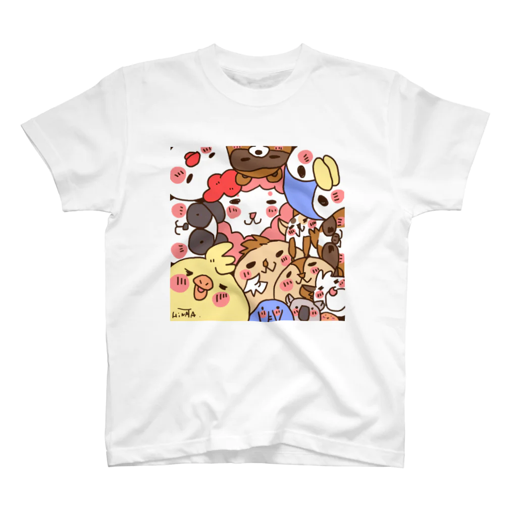 HiNATAのひなたのアトリエ　ひなたとゆかいな仲間たちシリーズ スタンダードTシャツ