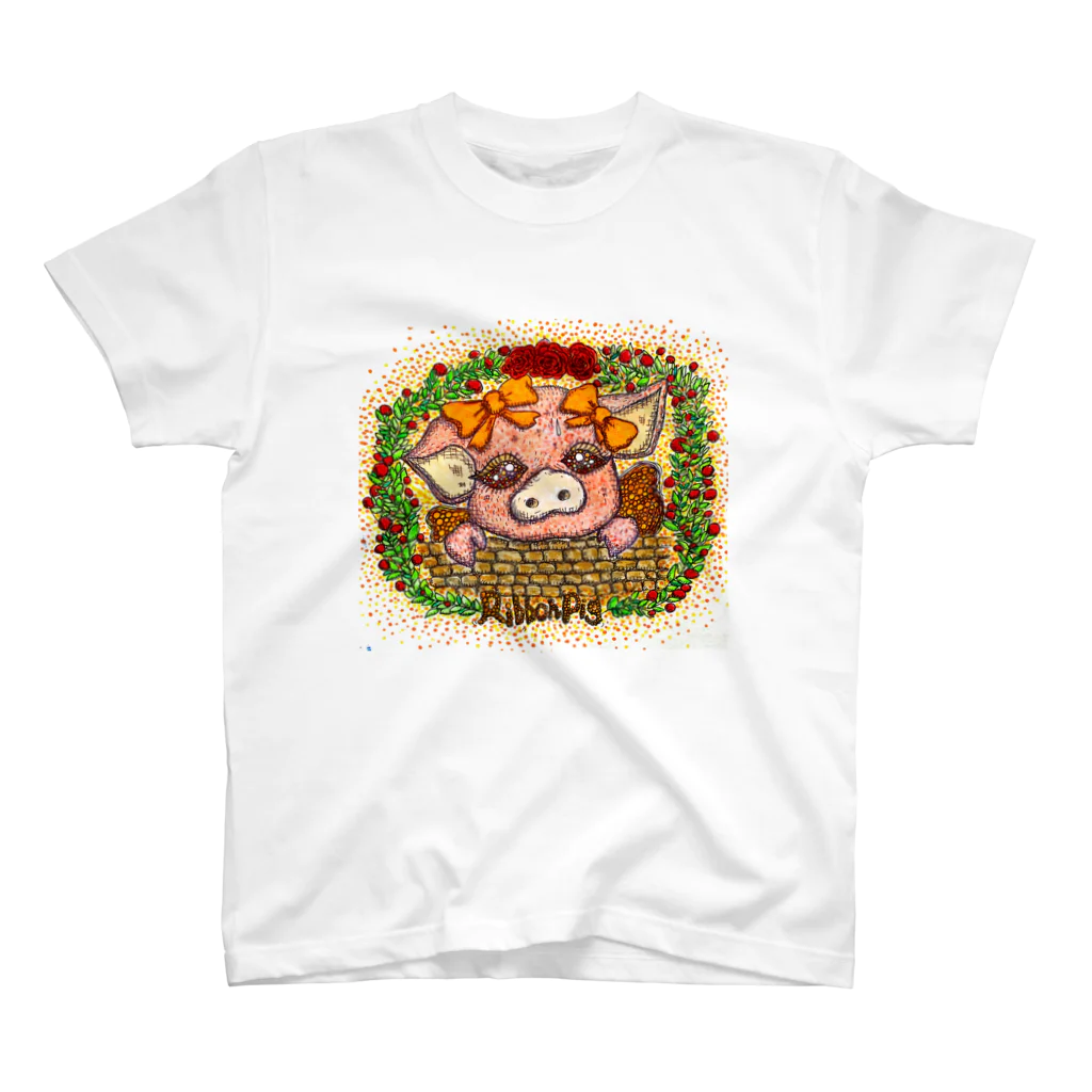 sunf10wer.8のRIBBON PIG スタンダードTシャツ