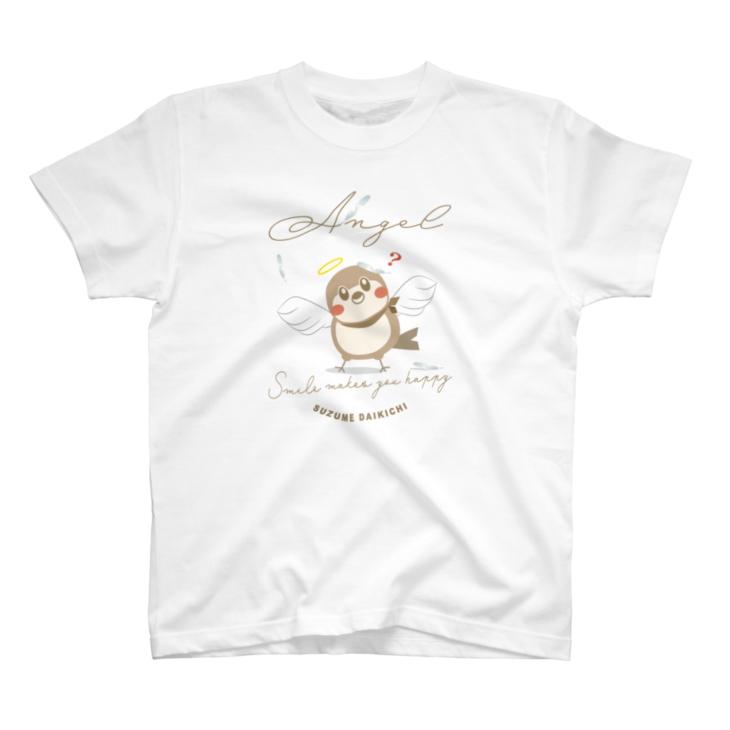 “すずめのおみせ” SUZURI店のAngelだいきち Regular Fit T-Shirt