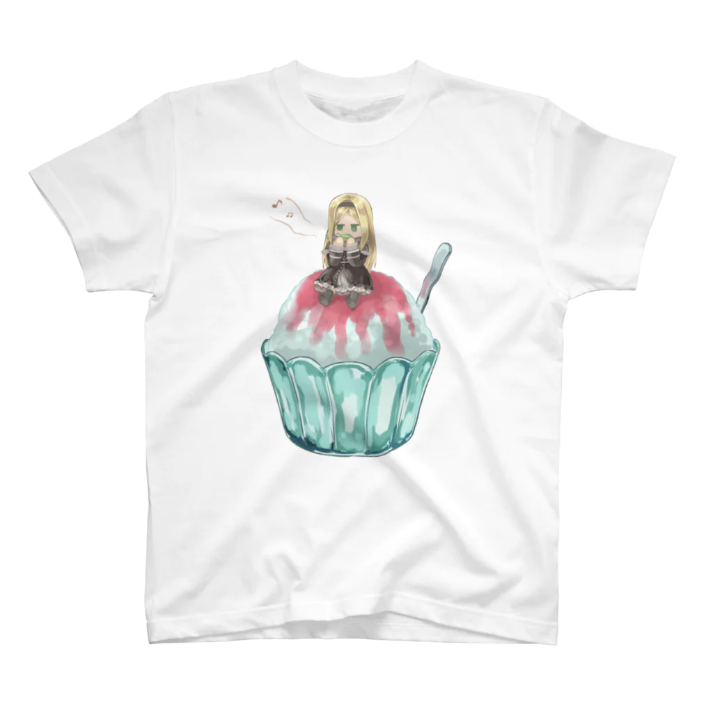 猫飯.exeのかき氷の上で草笛を吹く幼女 スタンダードTシャツ