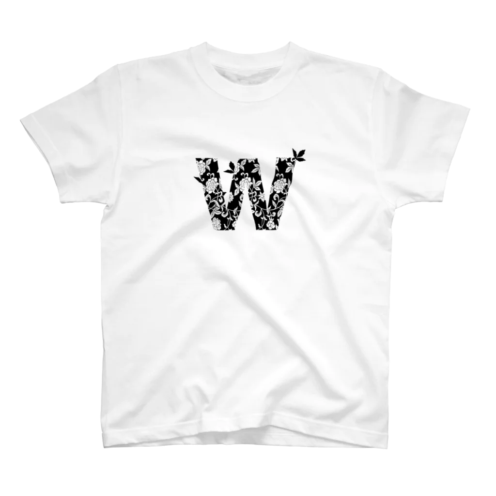 くろのW花柄 Regular Fit T-Shirt