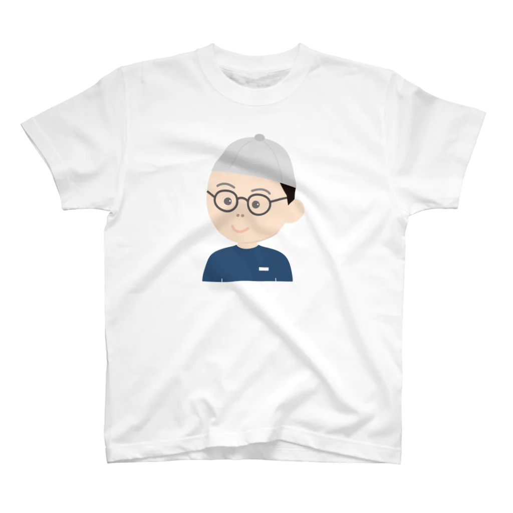 ろけっと🚀の顔イラスト（男.帽子） スタンダードTシャツ