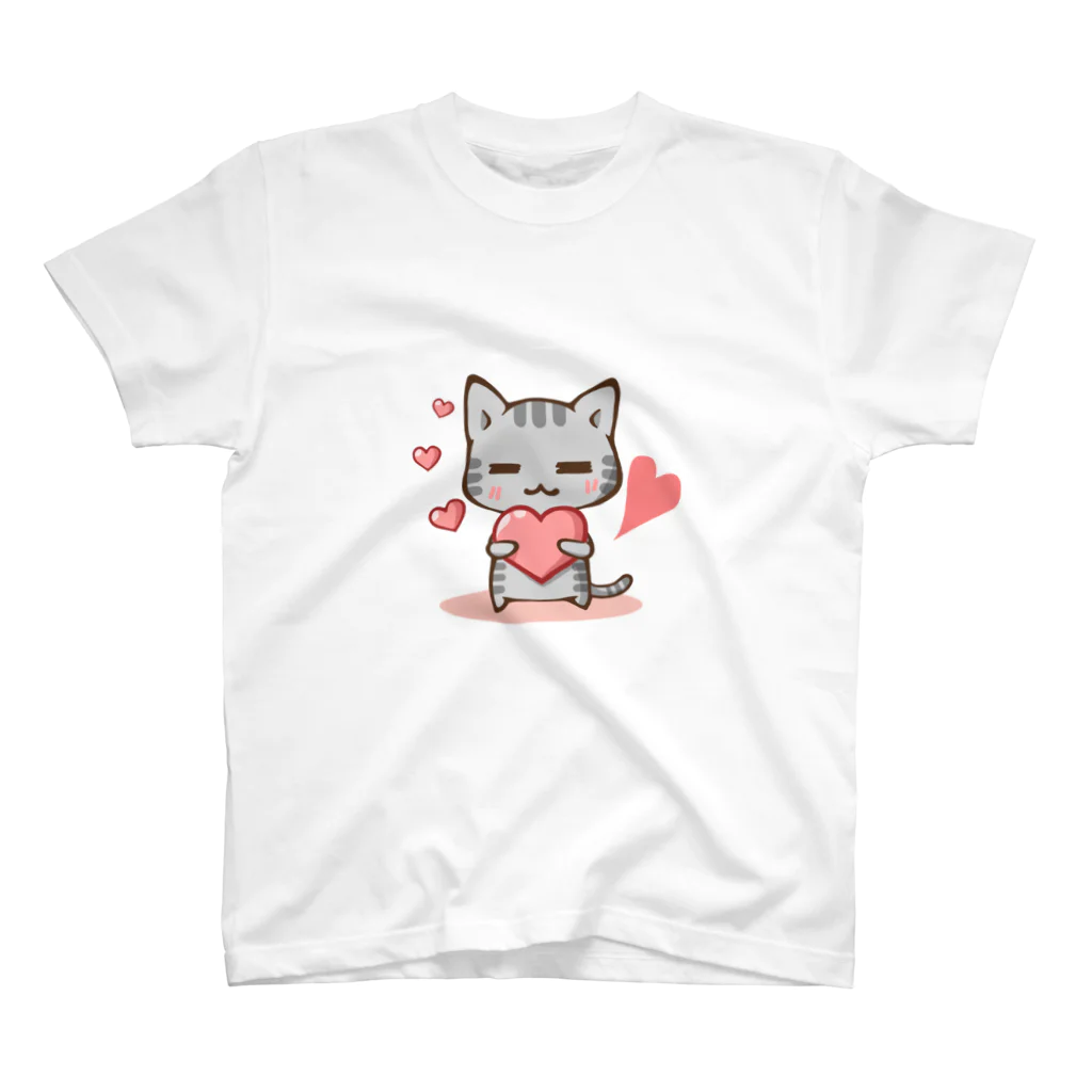 くつろぎ猫工房のくつろぎ猫（ハート） Regular Fit T-Shirt