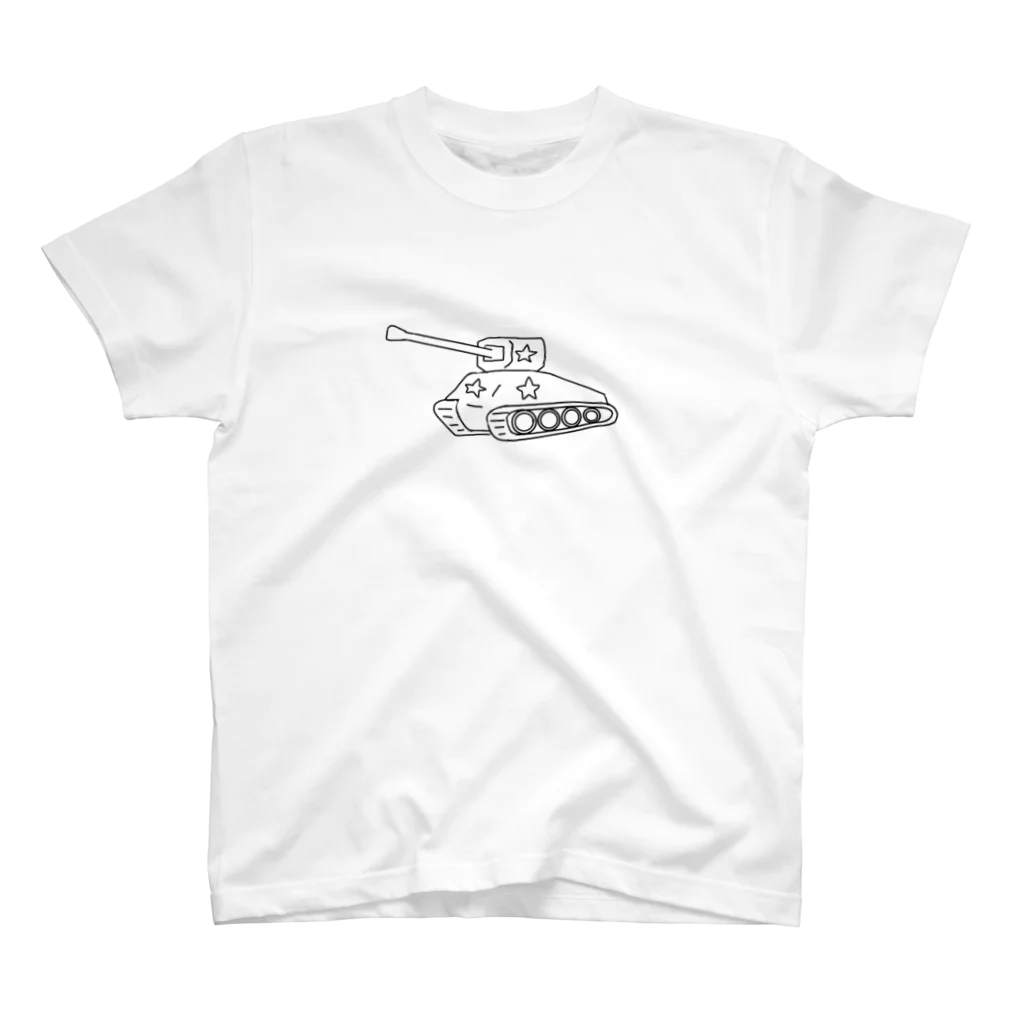 fua lifeのモノクロ・スター・戦車 スタンダードTシャツ