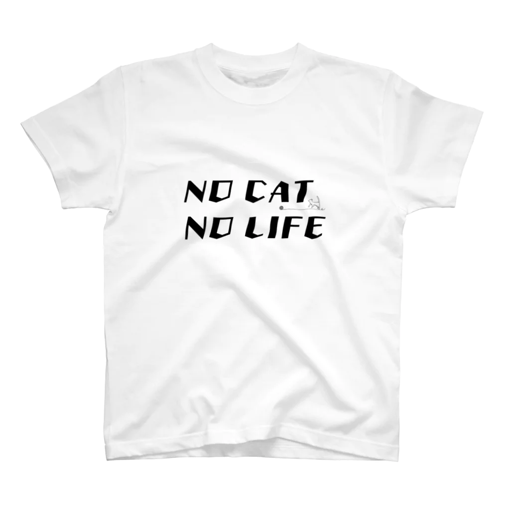 黒猫工房のNO CAT NO LIFE 〜猫がいないと生きていけない〜 Regular Fit T-Shirt