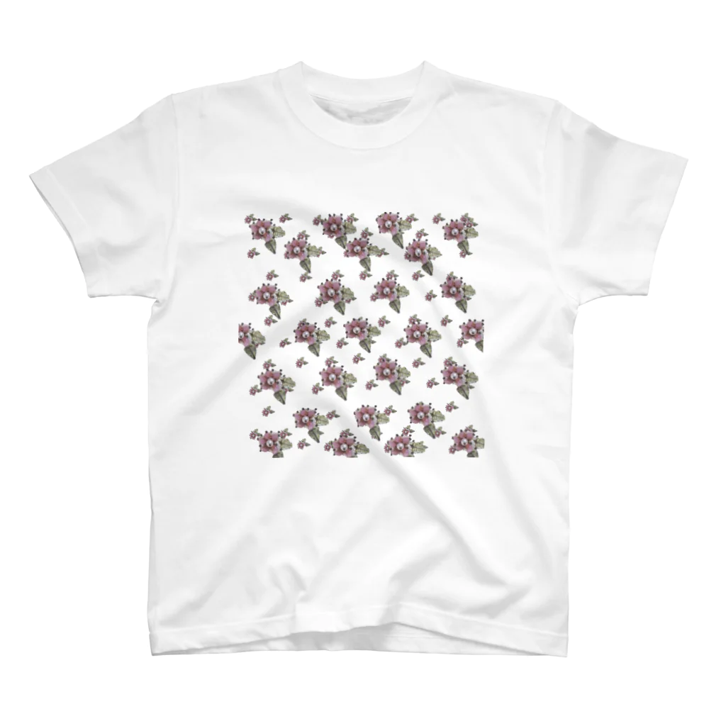 カラフルマルシェのベネチアンガラスの小花柄　ピンク スタンダードTシャツ