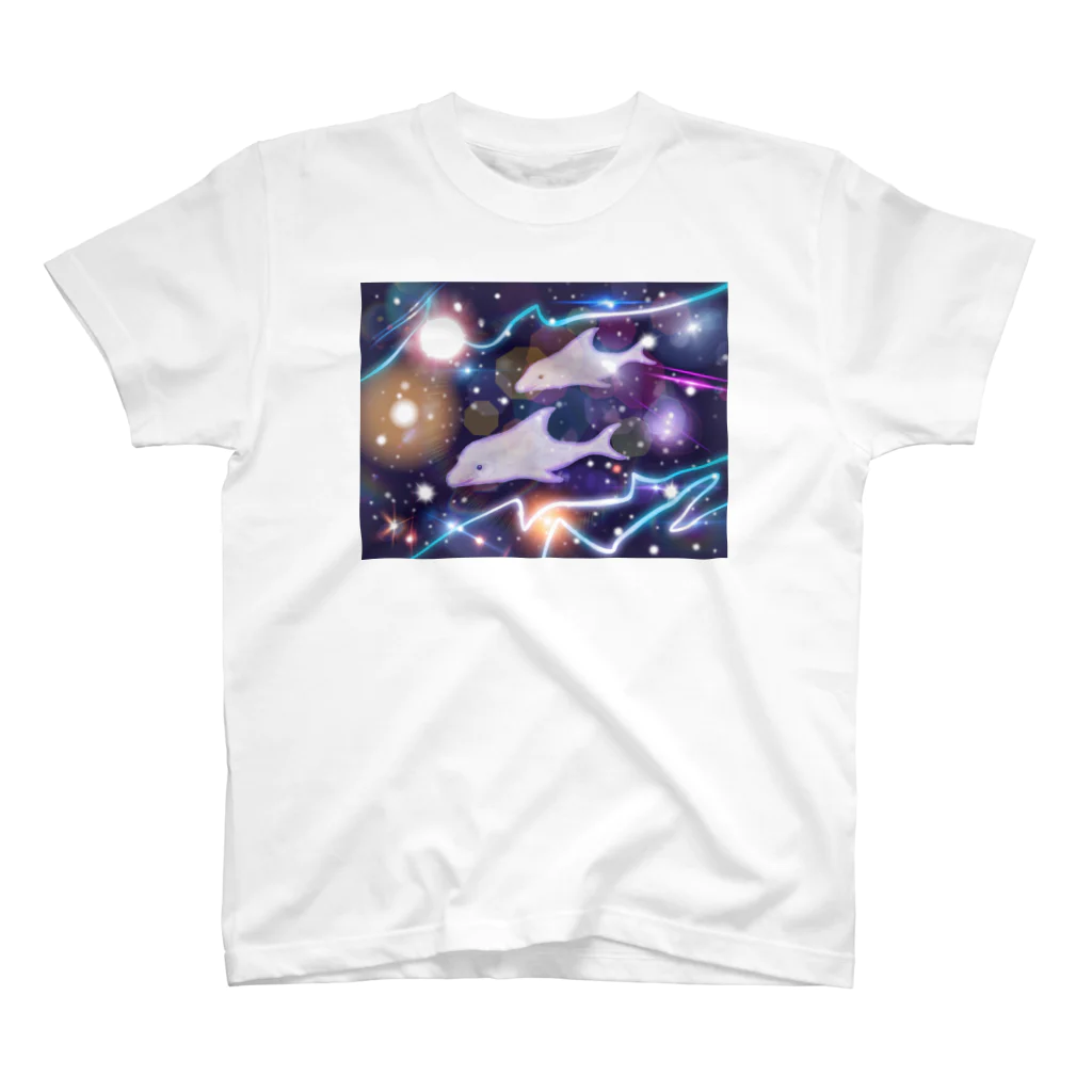 日本の妖怪&スピリチュアルの宇宙✖️イルカ(白イルカ) スタンダードTシャツ