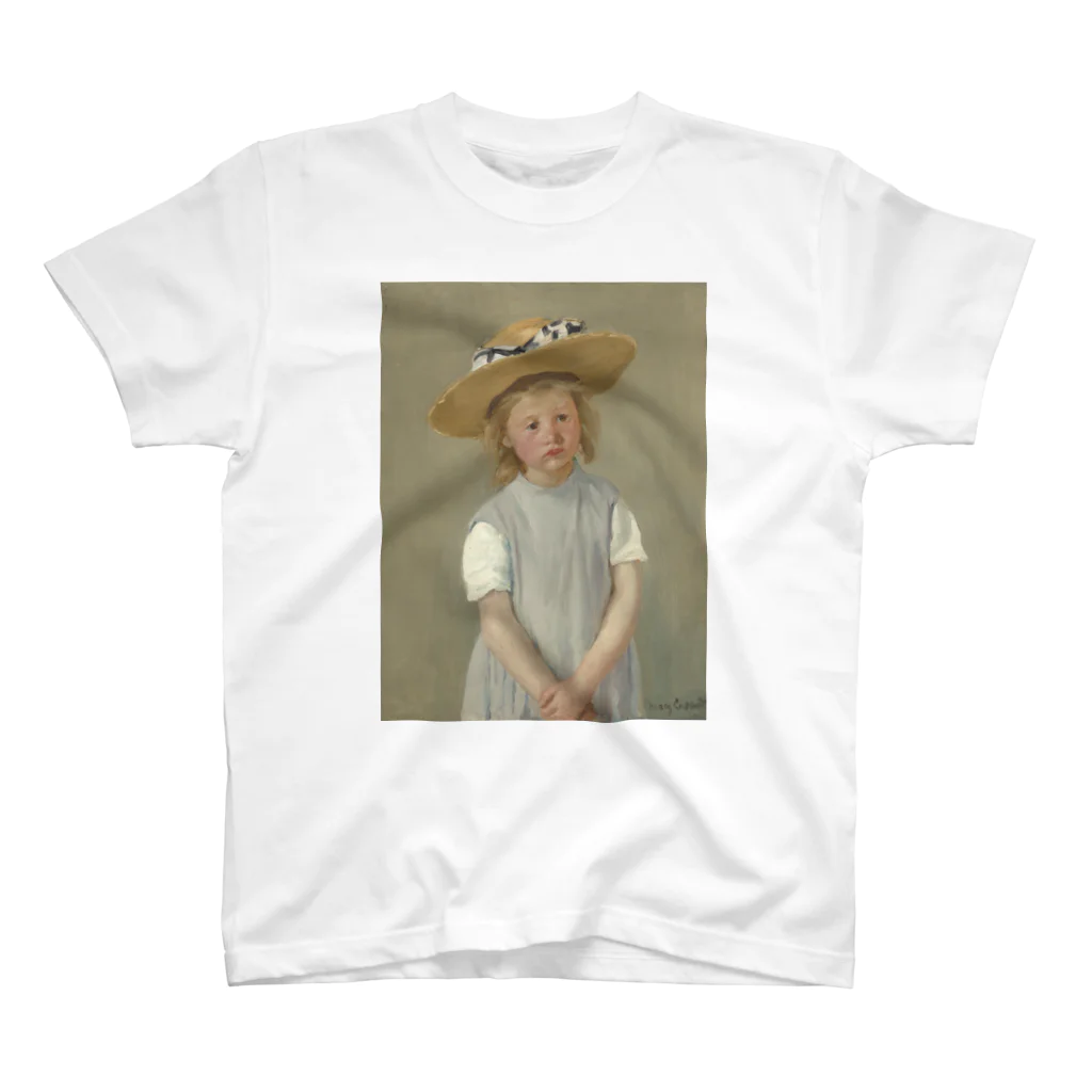 ミステリーキャンバスのメアリー・カサット作「麦わら帽子をかぶった少女」 Regular Fit T-Shirt