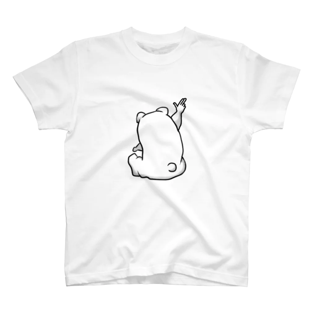 まめちゃんずの背中で語るクマ～3本指Ver. スタンダードTシャツ