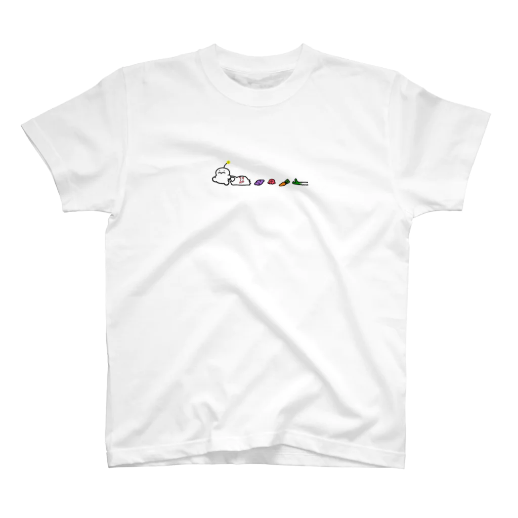 ぷりぷりうちゅうじんとぽこチャの店のぷりぷりうちゅうじんのはじめてのおつかい スタンダードTシャツ