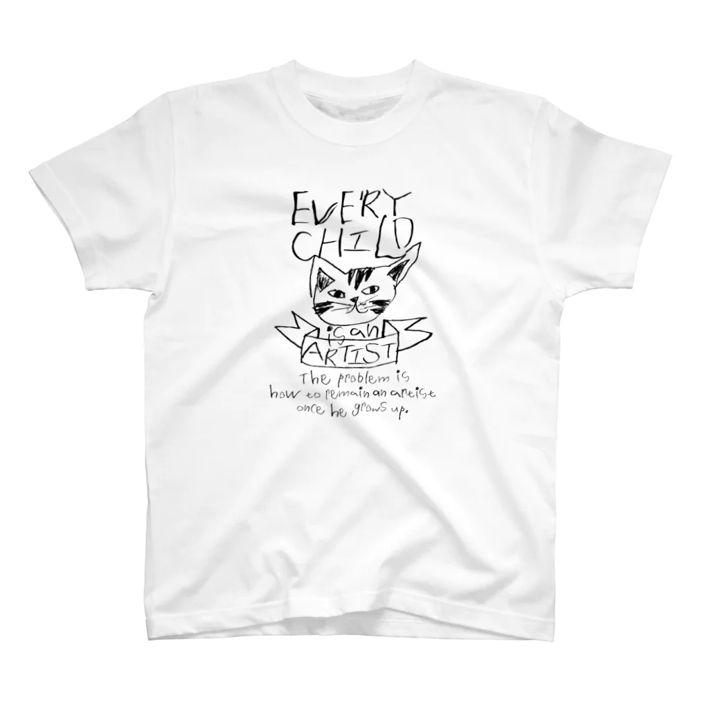 無彩色デザイン販売所のChildren's Art / 猫 Regular Fit T-Shirt