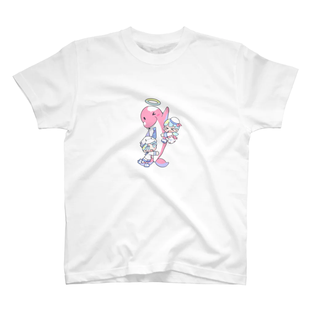 ブッチくん Official Shopのイルカのブッチくん（イラスト：寺田てら） スタンダードTシャツ