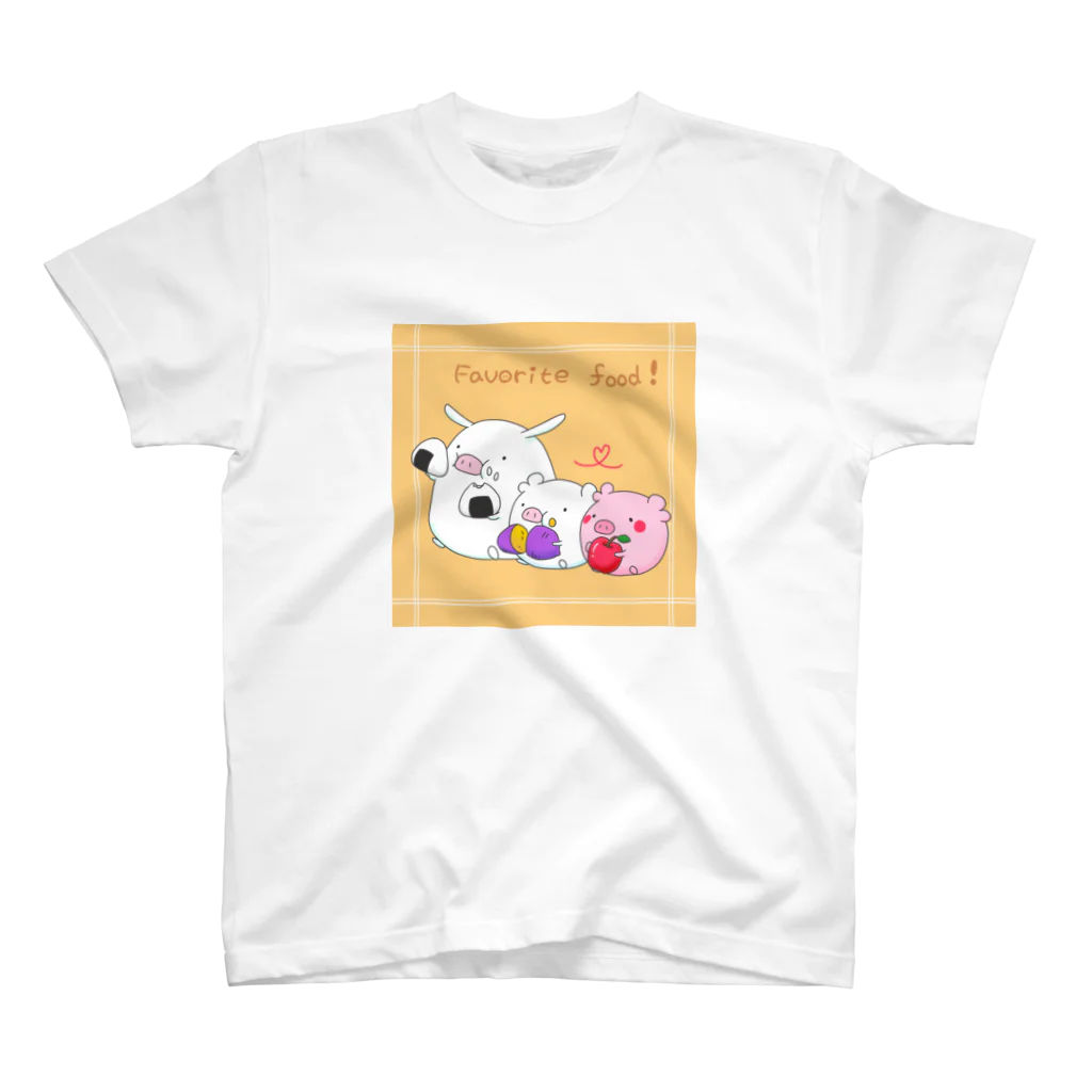 こぶたのおうち。のこぶたとすきなたべもの。 スタンダードTシャツ