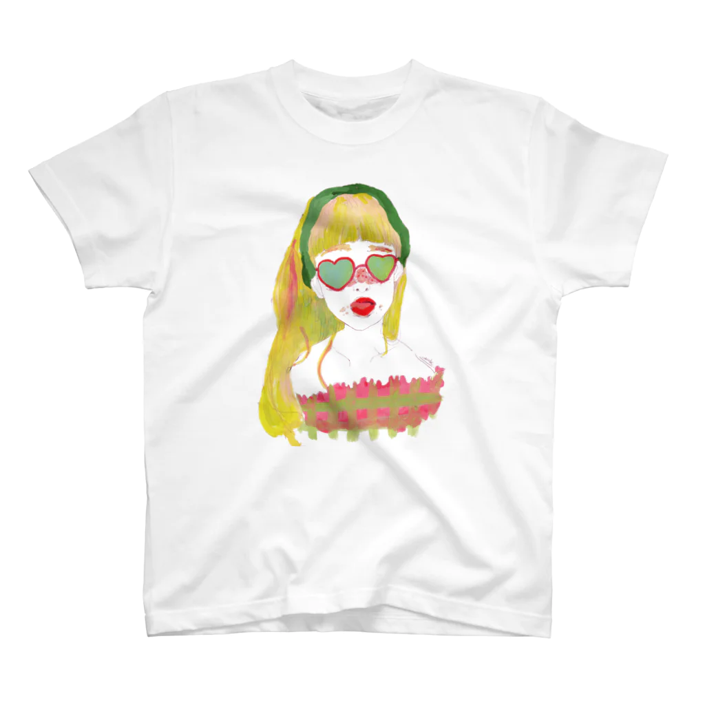 イトウナツキのHEART SUNGLASS GIRL スタンダードTシャツ