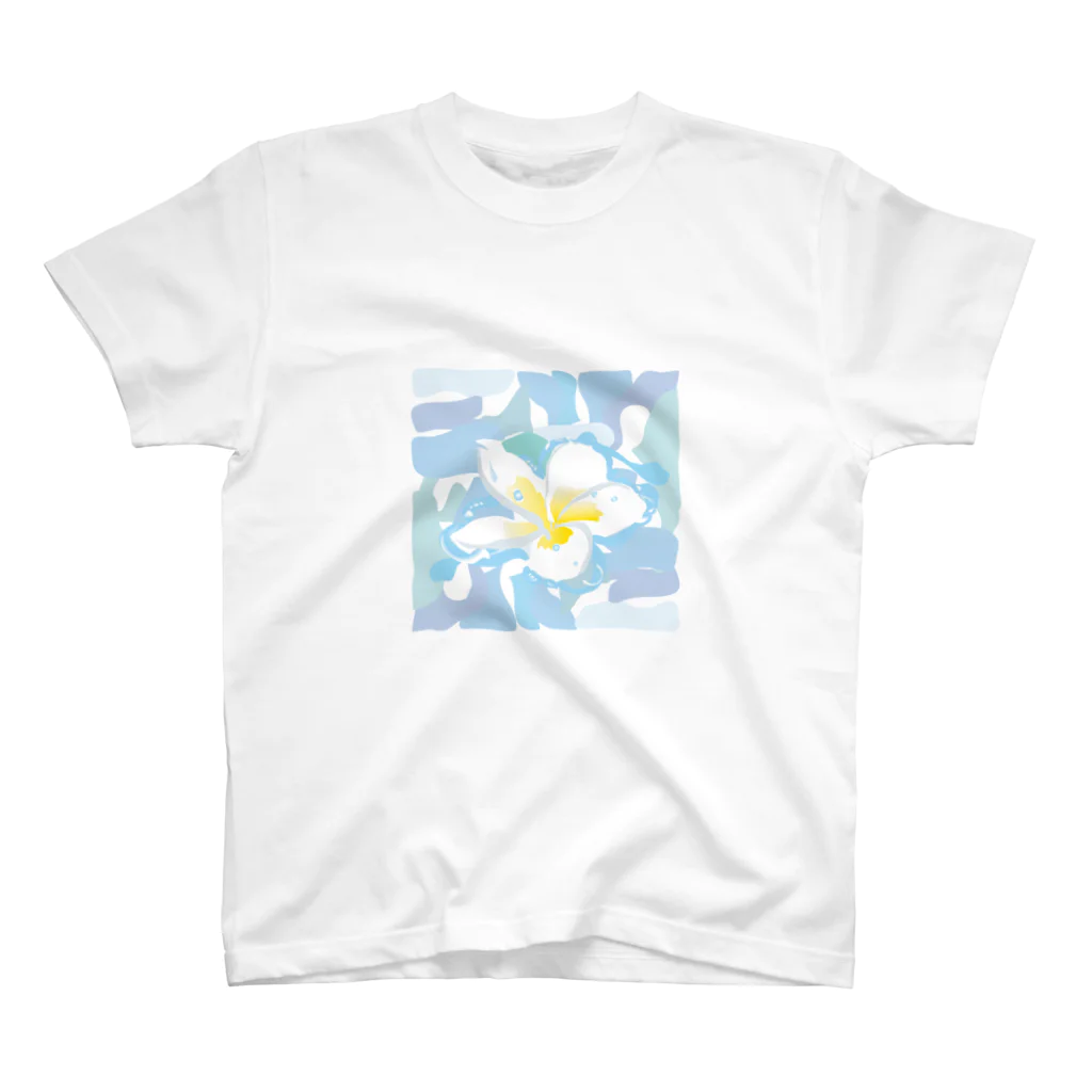 ジルトチッチのデザインボックスの南国のハワイの白い花プルメリアPlumeria Regular Fit T-Shirt