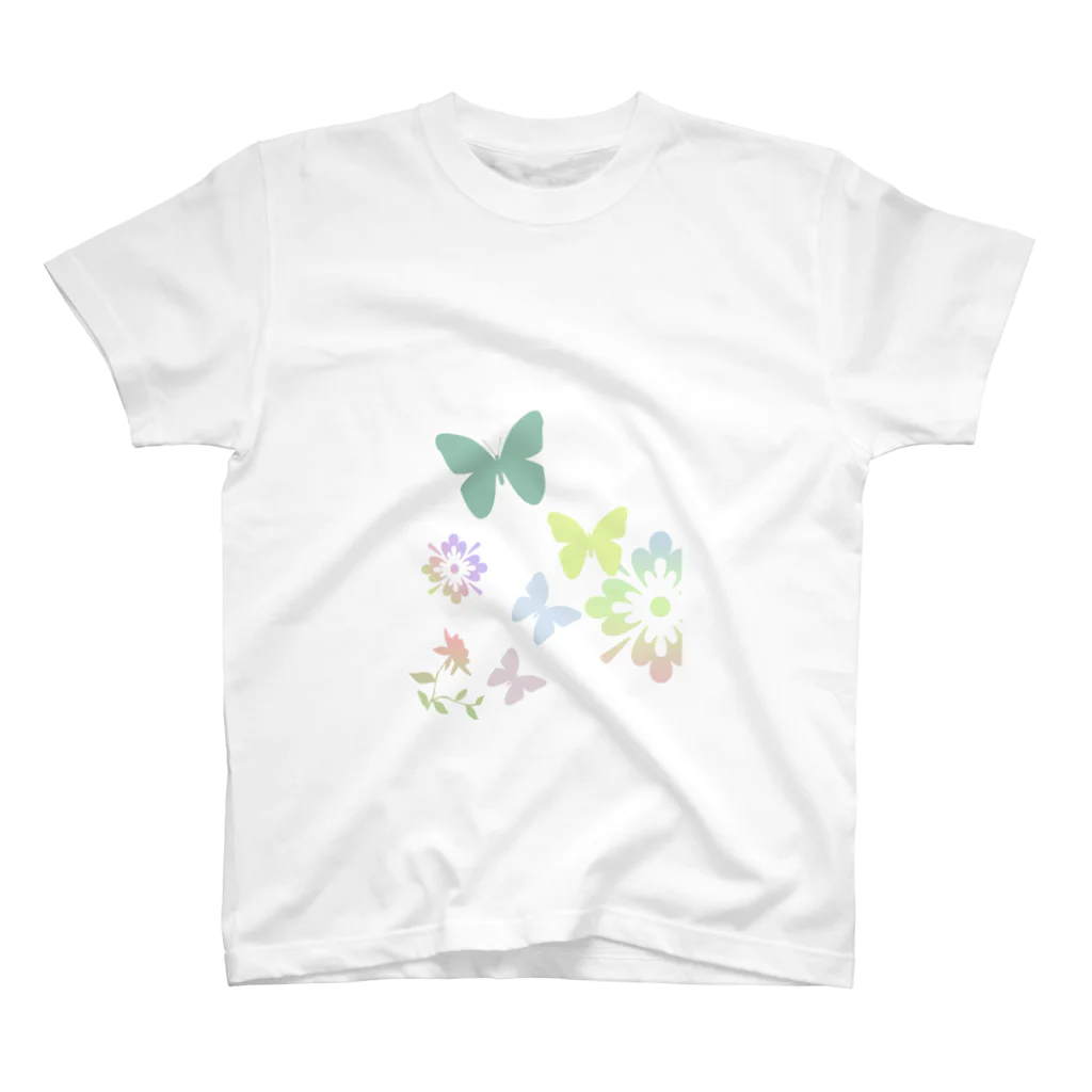 暑山グッズショップの花蝶（パステル） Regular Fit T-Shirt