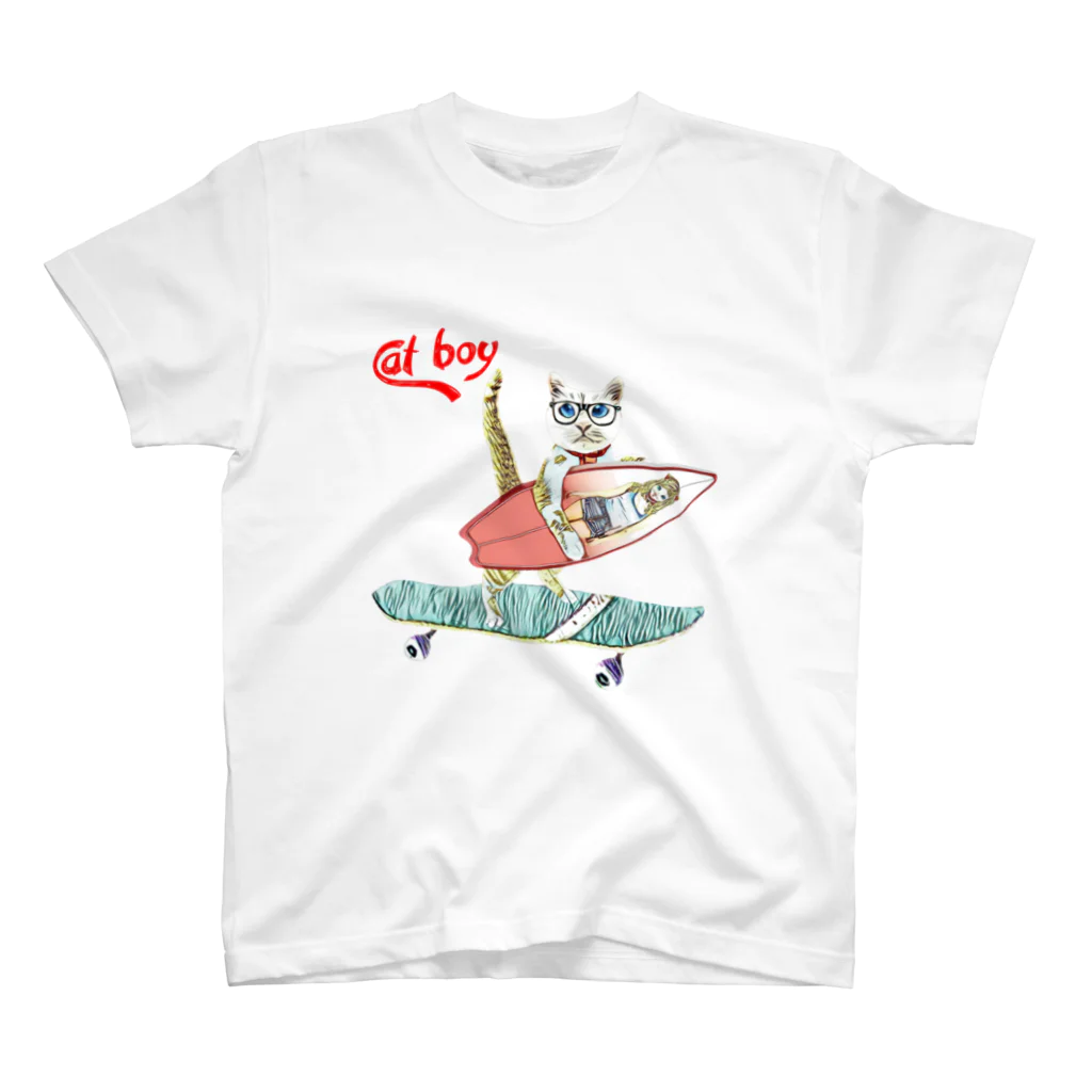 Rock catの CAT BOY メガネ スタンダードTシャツ