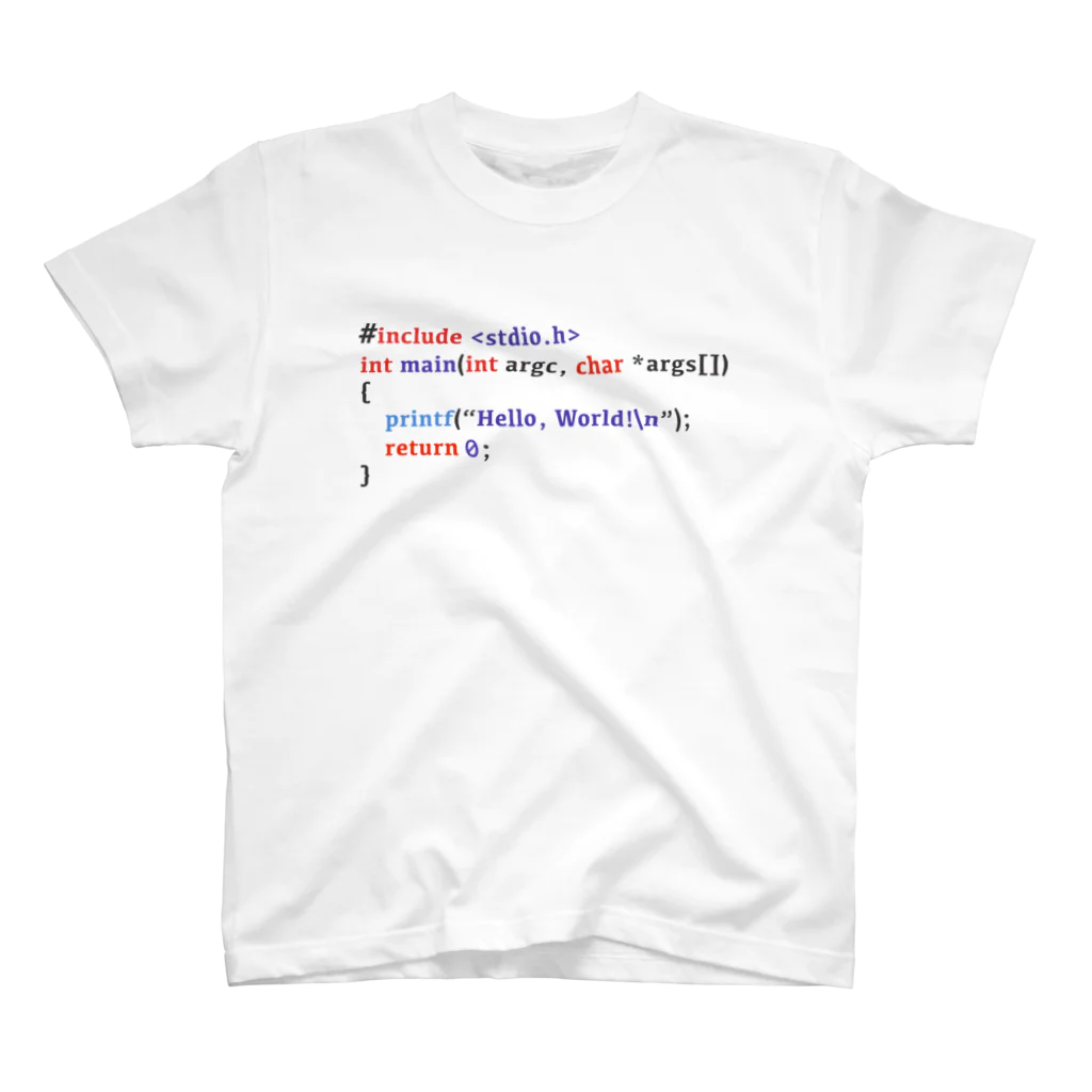 しょーたのC言語 Hello World Regular Fit T-Shirt