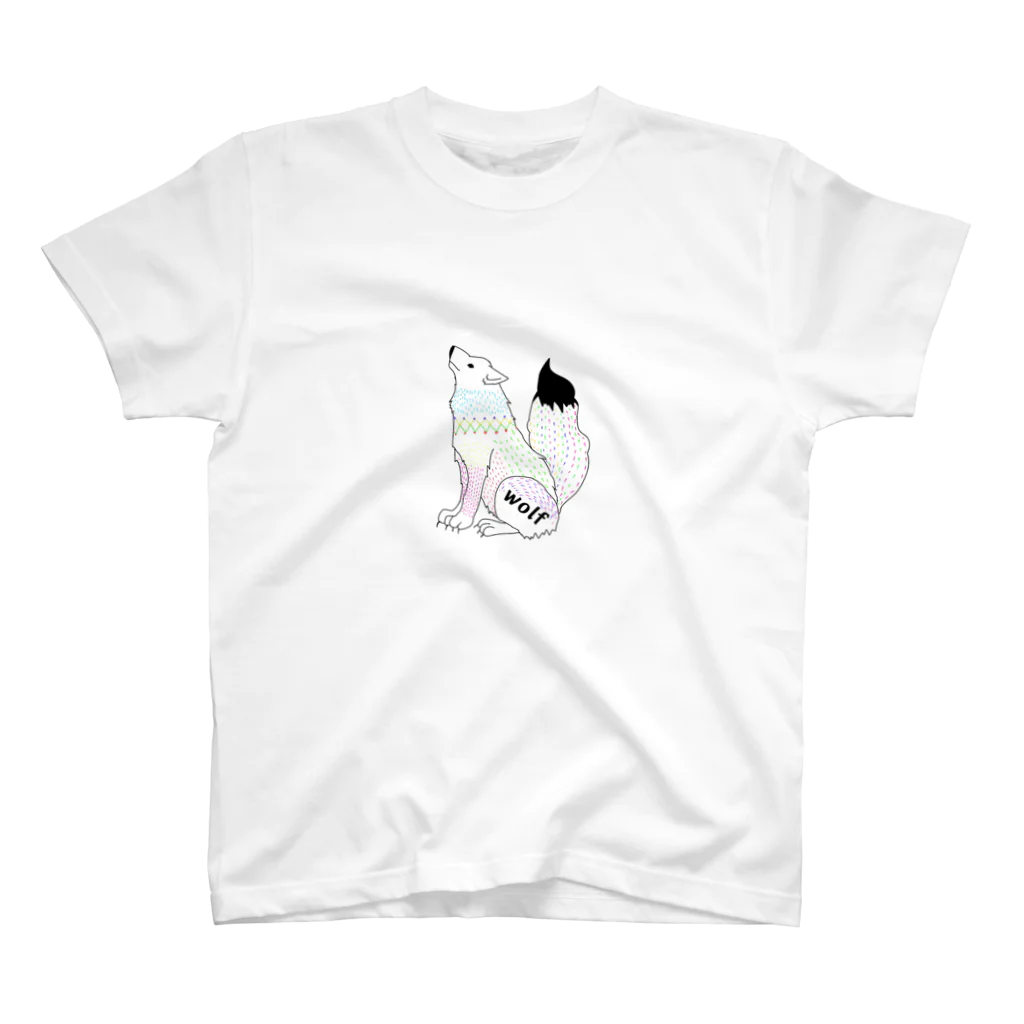 ヒロミンゴフラミンゴのウルフ スタンダードTシャツ