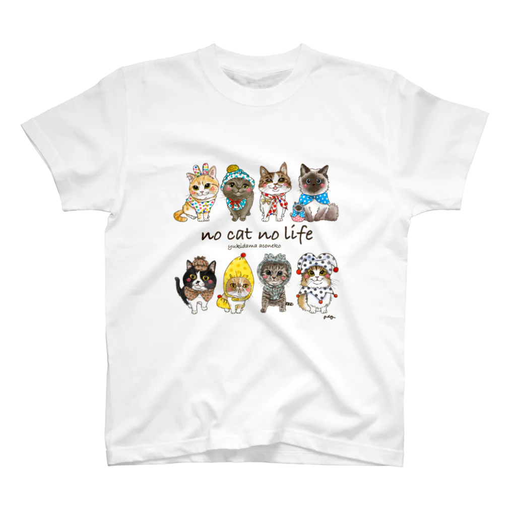 shop あこ猫犬屋の雪玉ねこ スタンダードTシャツ