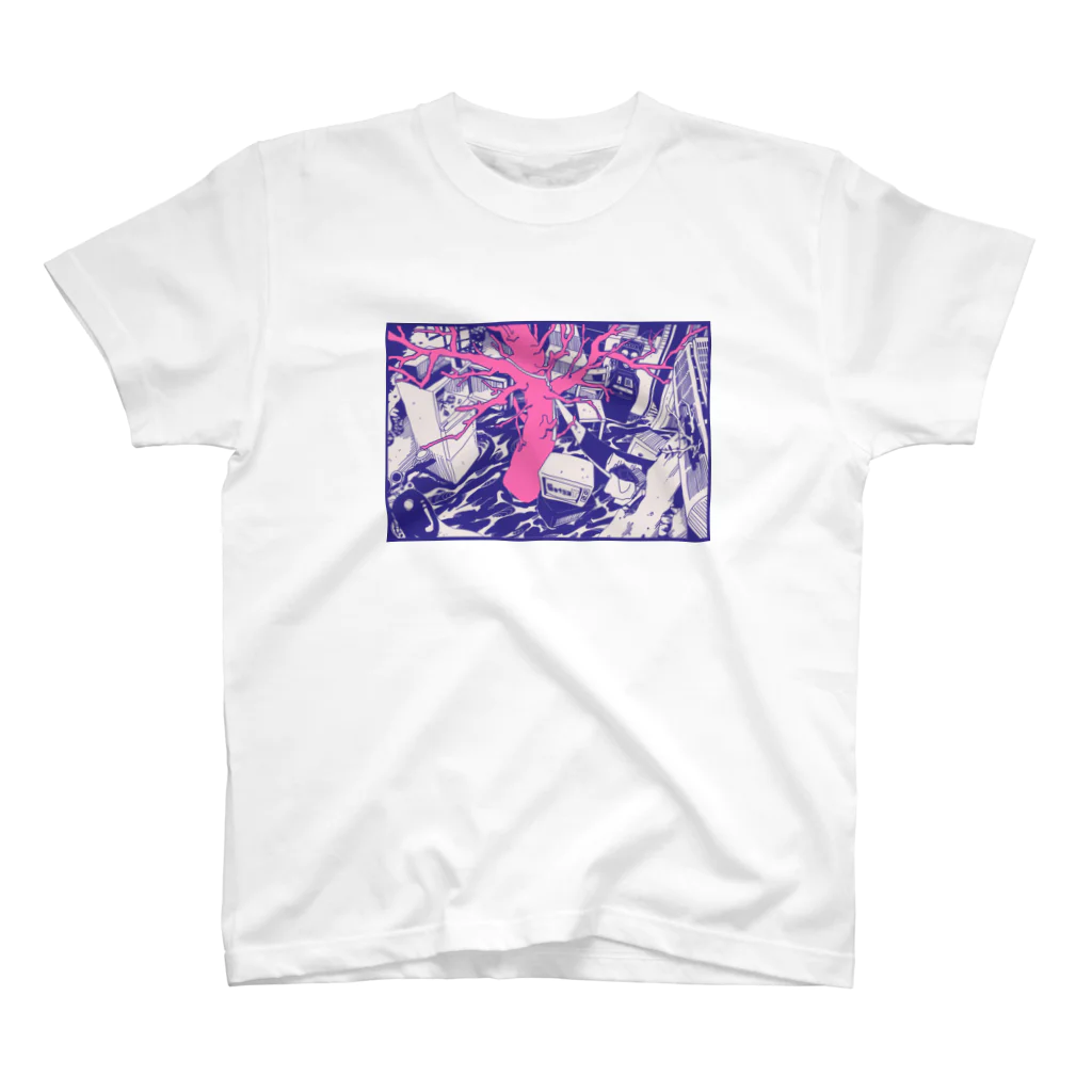 polvereの植木部屋-pink Regular Fit T-Shirt