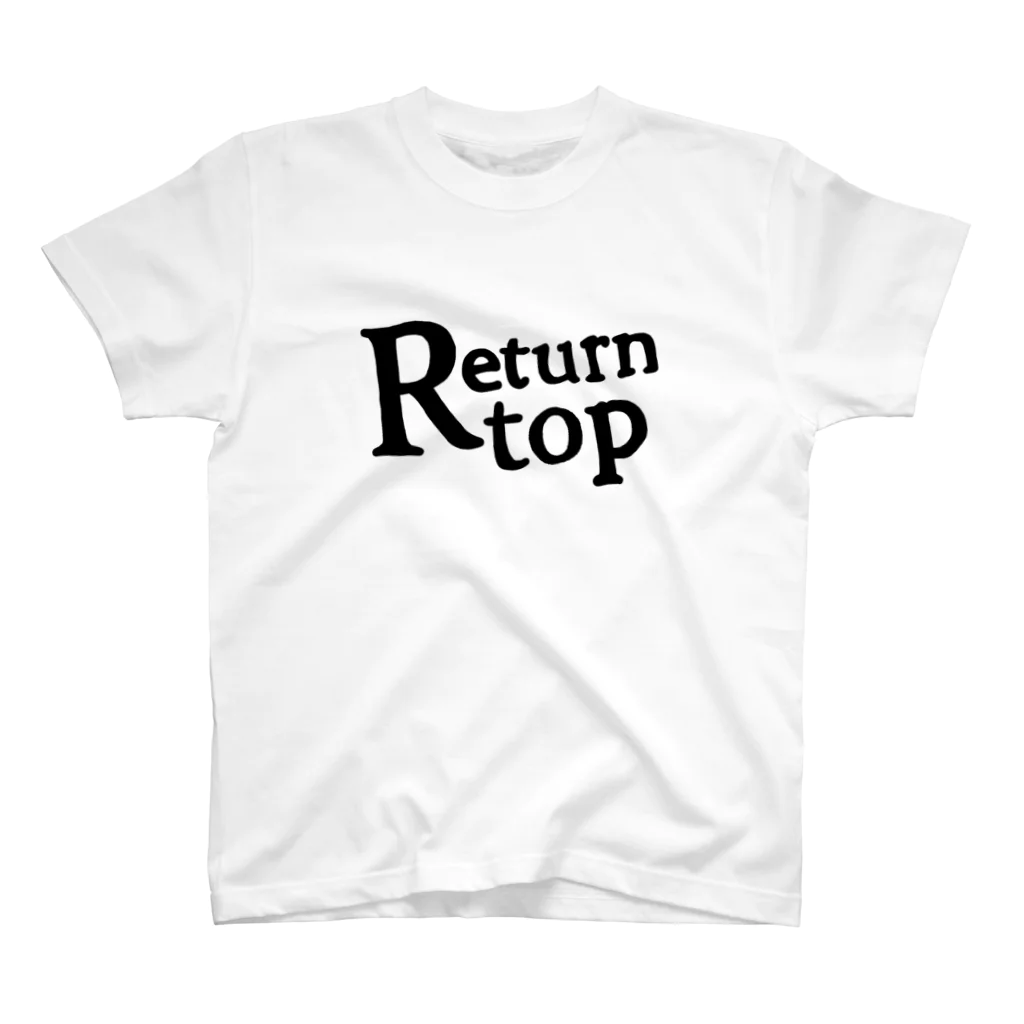 Mark Squier Design SUZURI店のReturnTop Black Regular Fit T-Shirt