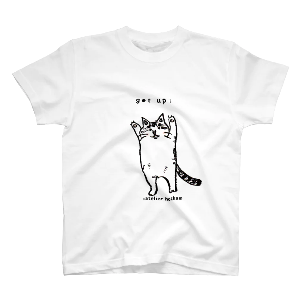 ほっかむねこ屋（アトリエほっかむ）のたちあがるねこ Regular Fit T-Shirt