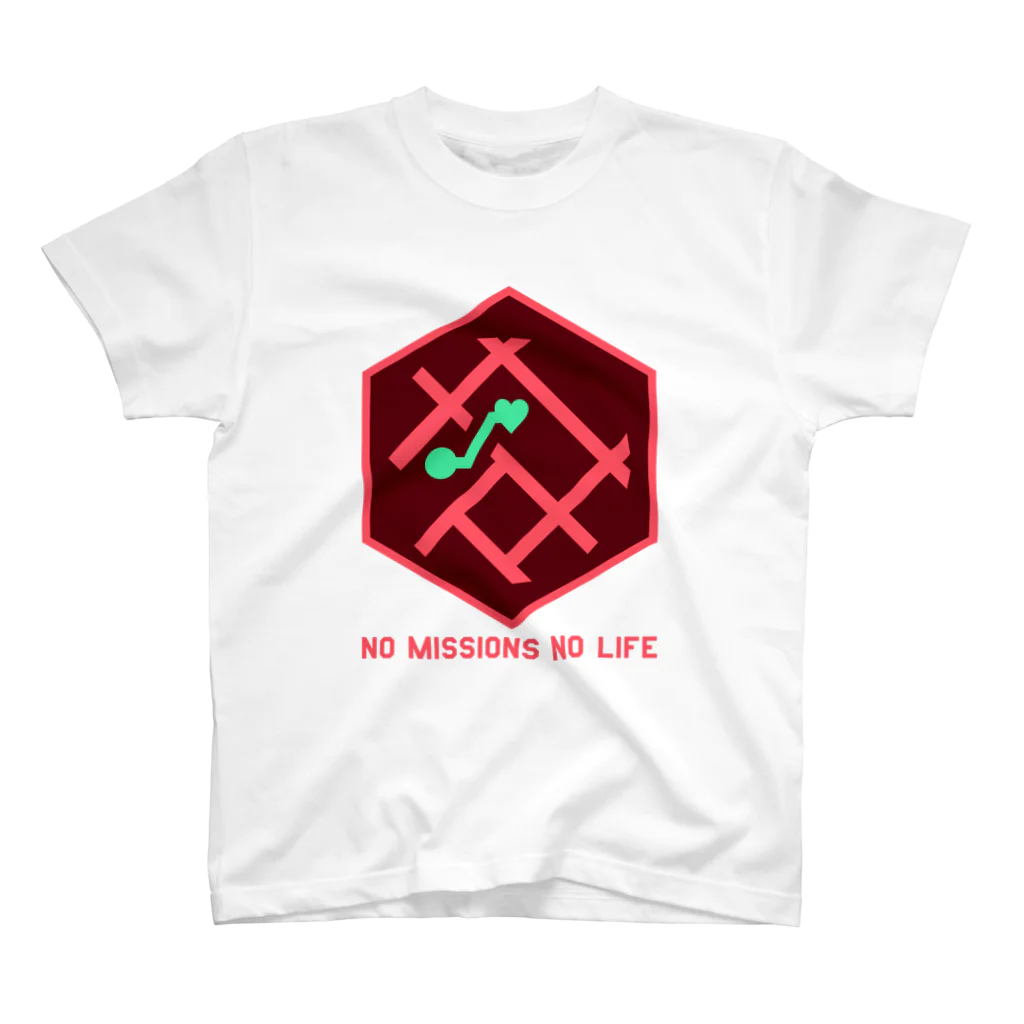 イングレス日和のNo Missions No Life（ピンク） スタンダードTシャツ