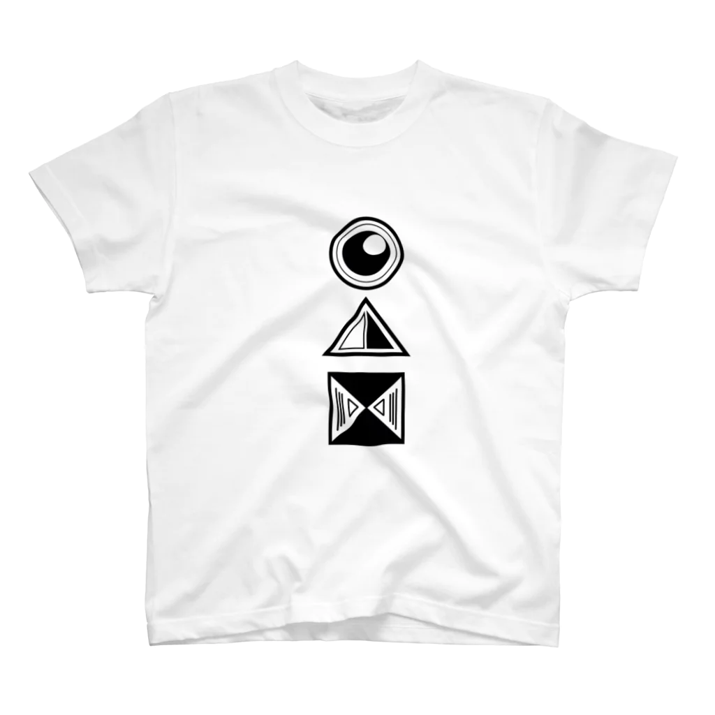 🤑NANAMI🤑の◯三角四角(白黒) スタンダードTシャツ