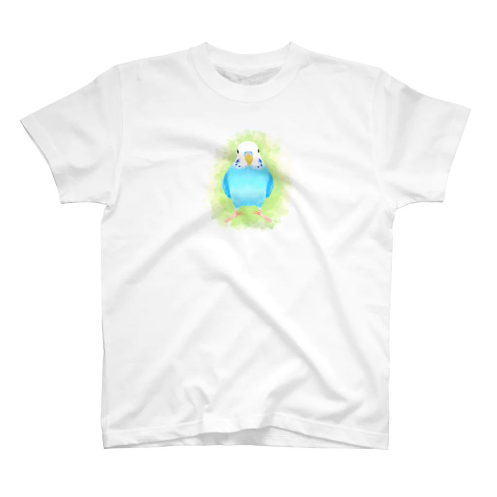 まめるりはことりのほんわかセキセイインコ　ブルー【まめるりはことり】 スタンダードTシャツ