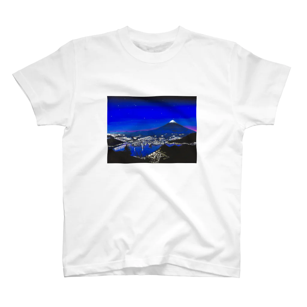fzeroの富士山と街灯り Regular Fit T-Shirt