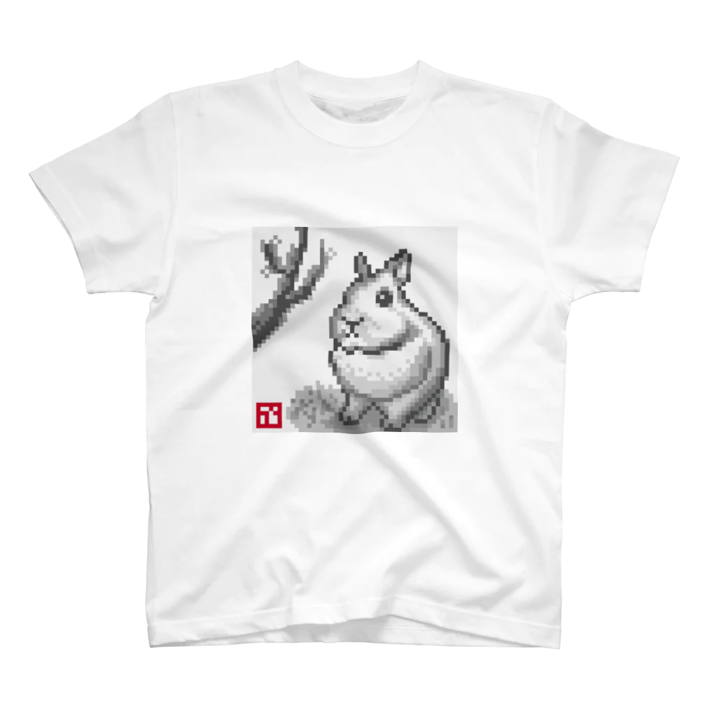 らびったけの水墨画風のうさぎ スタンダードTシャツ