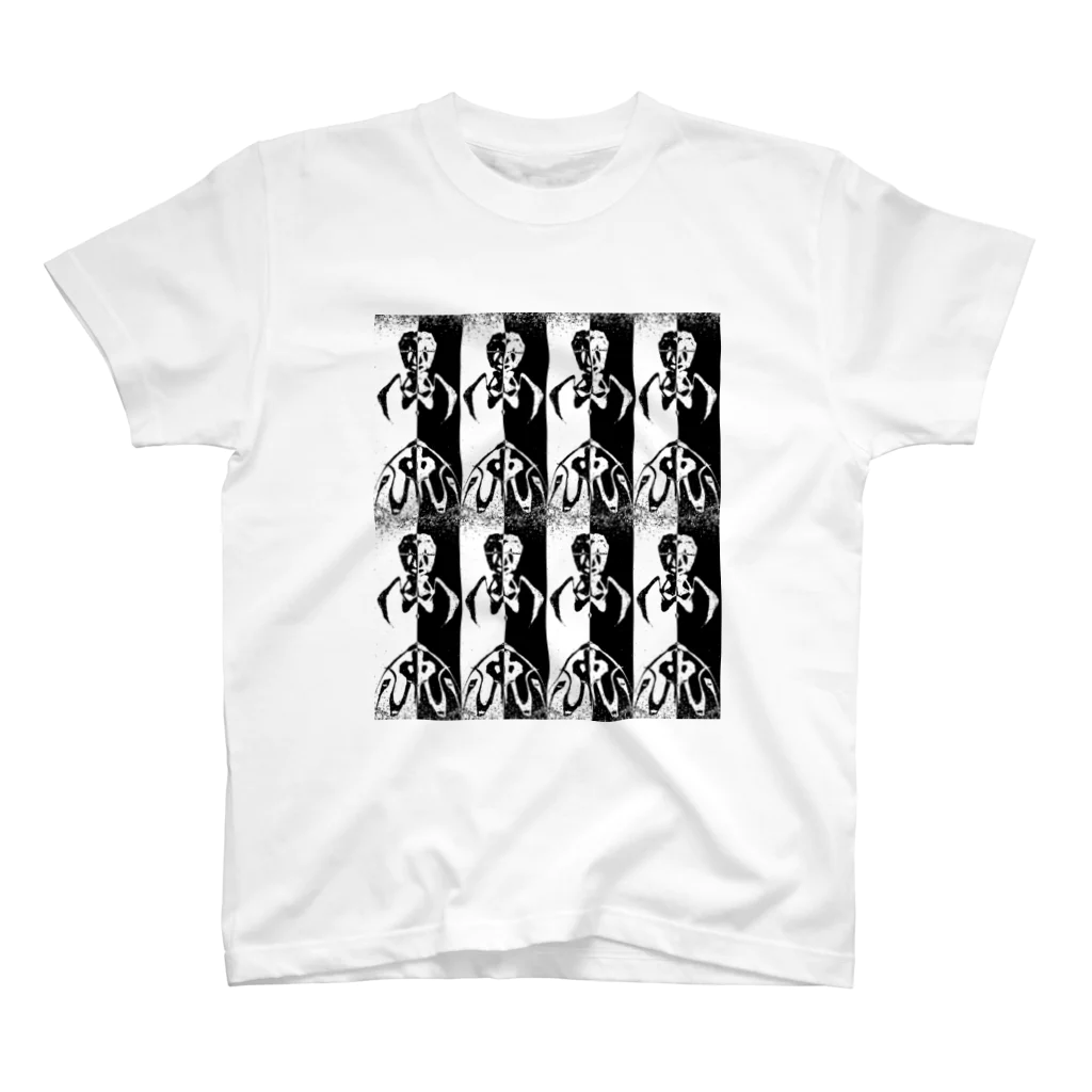 兎派の二色黒兎-ニショククロウサギ-(BK＆WH) Regular Fit T-Shirt