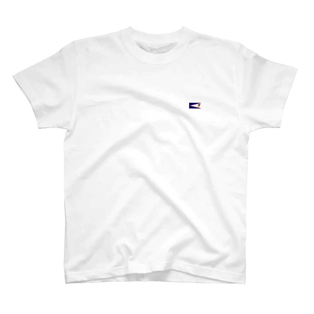 大のアメリカ領サモア国旗 胸ロゴ スタンダードTシャツ