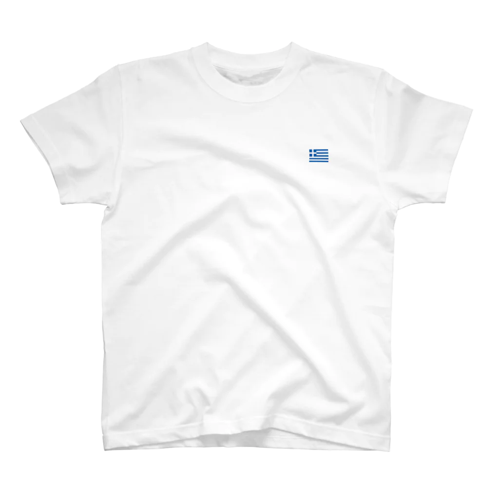 大のギリシャ国旗 胸ロゴ Regular Fit T-Shirt